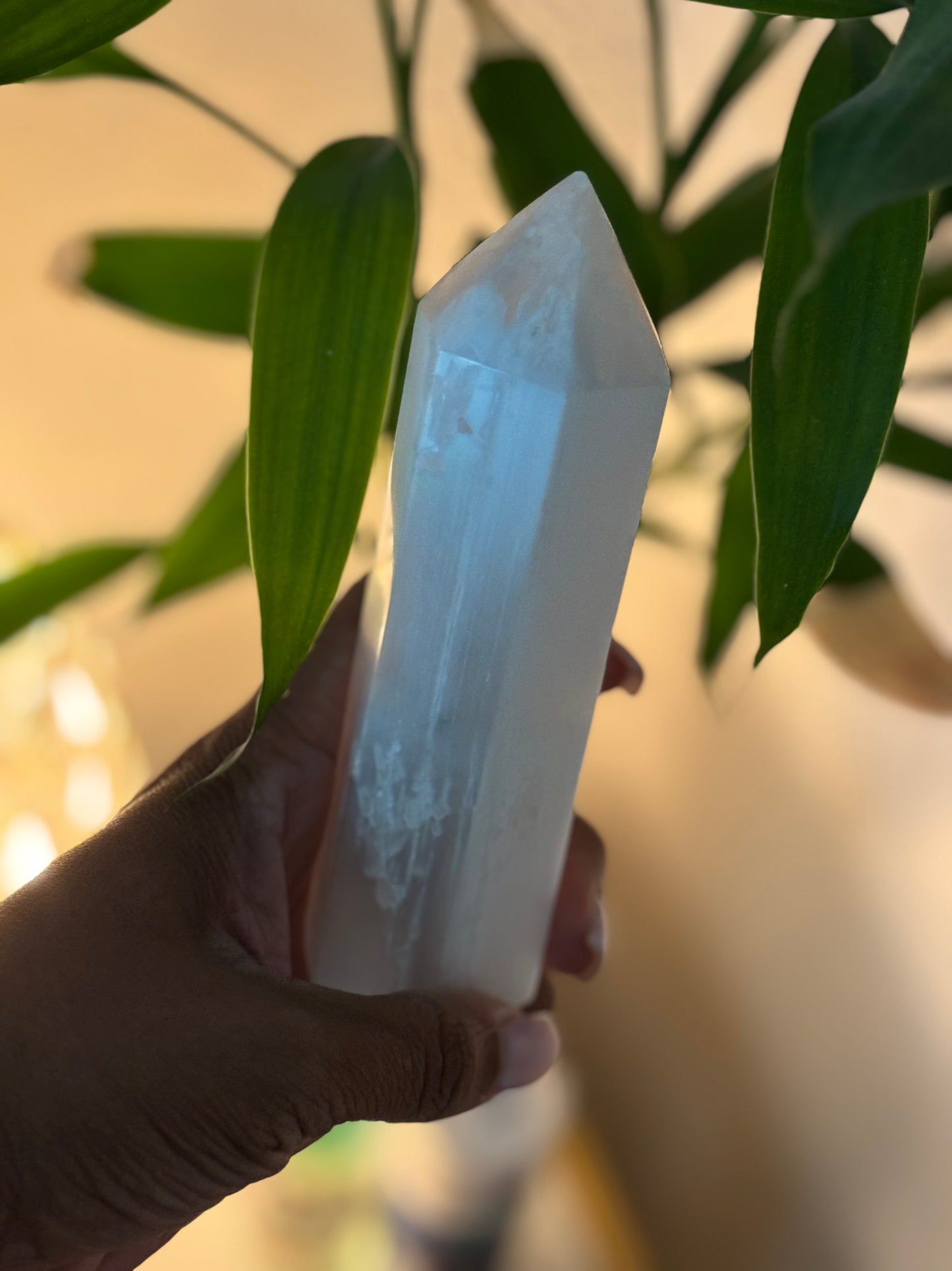 Selenite Point 6-sided